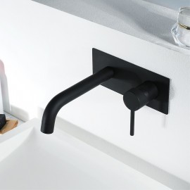 Wall Mount Black Other Single Handle Bathroom Sink Tap