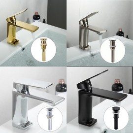 Single Handle Brass Bath Tap Pop up Drain Bathroom Sink Tap