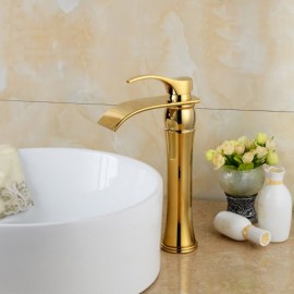 Waterfall Single Handle Bath Tap Brass Bathroom Sink Tap