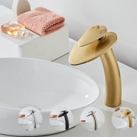 Waterfall Heart Shape Handle Single Handle Bathroom Sink Tap
