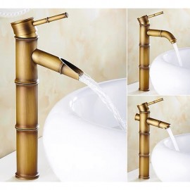 Retro Style Brass Single Handle Bathroom Sink Tap