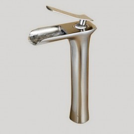 Waterfall Nickel Brushed Vessel Single Handle Bathroom Sink Tap