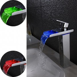 Waterfall Chrome Single Handle Bath Tap Brass Bathroom Sink Tap