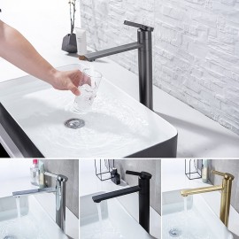 Rotatable Nickel Brushed Single Handle Bathroom Sink Tap
