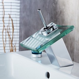 Waterfall Electroplated Single Handle Bathroom Sink Tap