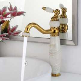 Ultra Tap Euro Collection Gold Stone Single Handle Tall Body Deck Mount Bathroom Sink Tap