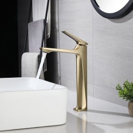 Brass Stereoscopy Single Handle Bathroom Sink Tap