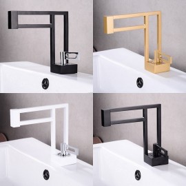 Brass Modern Style Single Handle Bathroom Sink Tap