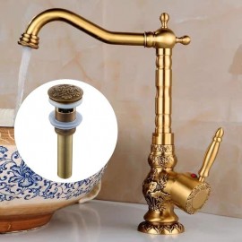 Brass Single Handle Bathroom Sink Tap