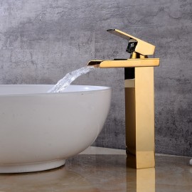 Tap Set Waterfall Gold set Single Handle Bath Tap