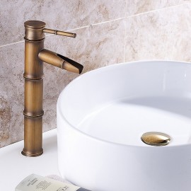 Classic Antique Brass Single Handle Bathroom Sink Tap