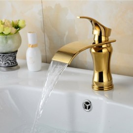 Waterfall Single Handle Bath Tap Brass Bathroom Sink Tap