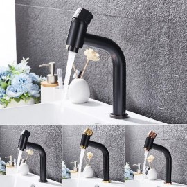 Waterfall Electroplated Single Handle Bathroom Sink Tap Vintage Brass Bathroom Sink Tap