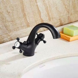 Oil rubbed Bronze Two Handles Bathroom Sink Tap