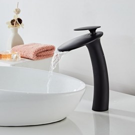 Single Handle Oil rubbed Bronze Rustic Nickel Black White Waterfall Brass Bathroom Sink Tap