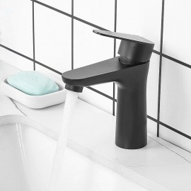 Matte Black Nickel Brushed Single Handle Bathroom Sink Tap
