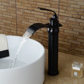 Waterfall Oil rubbed Bronze Single Handle Bath Tap Brass Bathroom Sink Tap