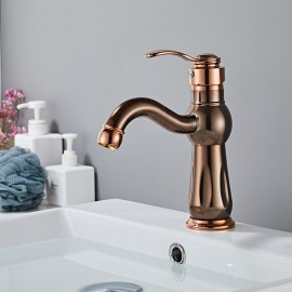 Brass Style Single Handle Bathroom Sink Tap