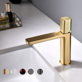 Rotatable Electroplated Single Handle Bathroom Sink Tap