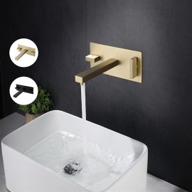 Classic Wall Mount Electroplated Painted Finishes Mount Inside Two Handles Bathroom Sink Tap