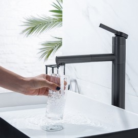 Rotatable Electroplated Single Handle Bathroom Sink Tap