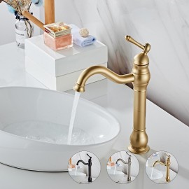 Antique Brass ORB Brushed Nickel Rotatable Single Handle Bathroom Sink Tap