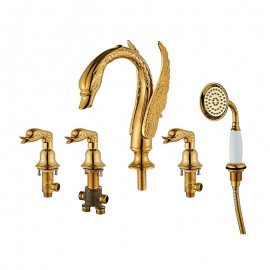 Electroplated Two Handles Bathroom Sink Tap