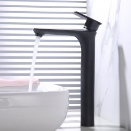 Black Deck Mounted Single Handle Bathroom Sink Tap