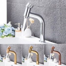 Waterfall Antique Brass Electroplated Single Handle Bathroom Sink Tap