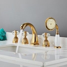 Electroplated Two Handles Bathroom Sink Tap
