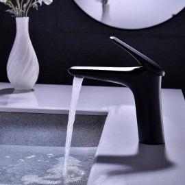 Single Chrome Brushed Electroplated Single Handle Bath Tap Brass Bathroom Sink Tap