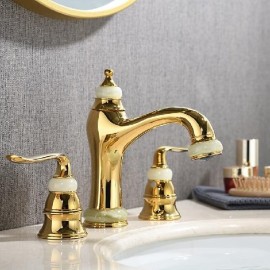 Electroplated Two Handles Bathroom Sink Tap