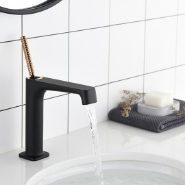 Mounted Black Wash Basin Tap Electroplated Single Handle Bath Toilet Vessel Sink Mixer Tap Bathroom Sink Tap