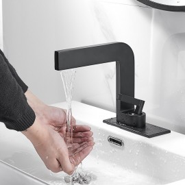 Electroplated Deck Mounted Single Handle Bathroom Sink Tap