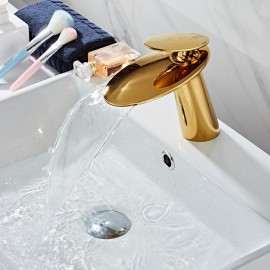 Tap Set Waterfall Gold set Single Handle Bath Tap