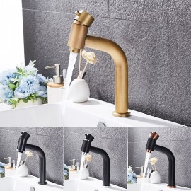 Waterfall Antique Brass Electroplated Single Handle Bath Tap Ceramic Bathroom Sink Tap