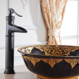 Thermostatic Oil rubbed Bronze Vessel Single Handle Bathroom Sink Tap
