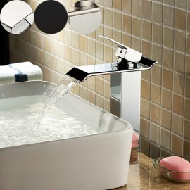 Waterfall Chrome Finish Oil Rubbed Bronze Vessel Single Handle Bath Tap Copper Bathroom Sink Tap