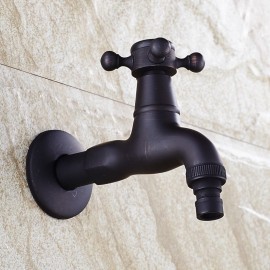 Wall Mounted Single Handle Outdoor Indoor set Retro Vintage Decorative Solid Brass Bathroom Sink Tap