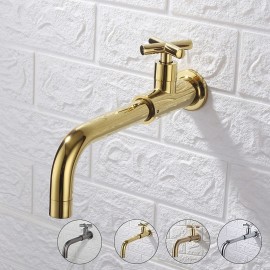 Rotatable Wall Mount Industrial Style Single Handle Bath Tap Cold Water Only Bathroom Sink Tap