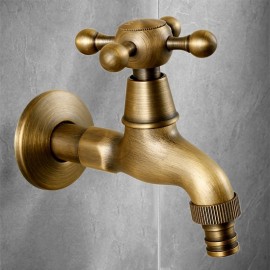 Washing Machine Tap Outdoor Tap Retro Style Single Handle Wall Mounted set Superior Quality Antique Brass Tap