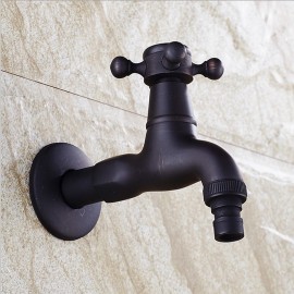 Outdoor Tap Industrial Style Single Handle Indoor Outdoor Tap Black Brass COD Cold Water Only