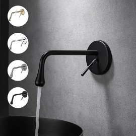 Rotatable Wall Mount Electroplated Painted Finishes Mount Inside Single Handle Bathroom Sink Tap