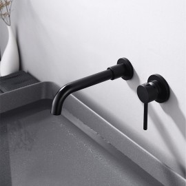 Rotatable Wall Mount Painted Finishes Wall Mounted Single Handle Bathroom Sink Tap