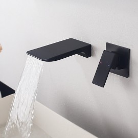 Wall Mount Waterfall Painted Finishes Wall Mounted Single Handle Bathroom Sink Tap