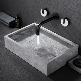 Rotatable Wall Mount Painted Finishes Mount Inside Two Handles Bathroom Sink Tap