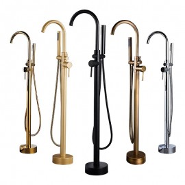 Floor Mount Freestanding Tub Filler Brass High Flow Shower Tap Bathtub Tap