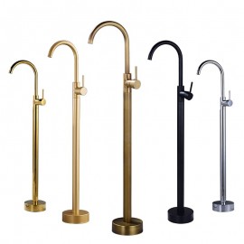 Floor Mount Freestanding Tub Filler Brass High Flow Shower Tap Bathtub Tap