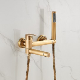 Hand Shower Antique Brass Wall Mounted Bathtub Tap Bathtub Tap