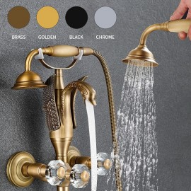 Antique Brass Brass Valve Bath Shower Mixer Tap Bathtub Tap